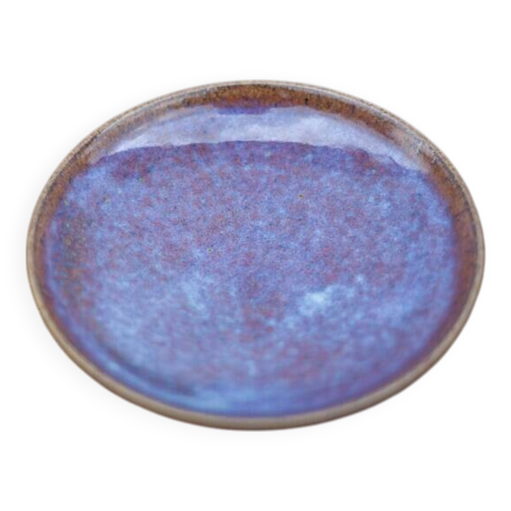Signed stoneware bowl, glazed stoneware bowl, blue/purple bowl, empty pocket