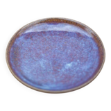 Signed stoneware bowl, glazed stoneware bowl, blue/purple bowl, empty pocket