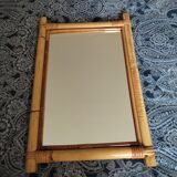 Mirror bamboo frame wicker