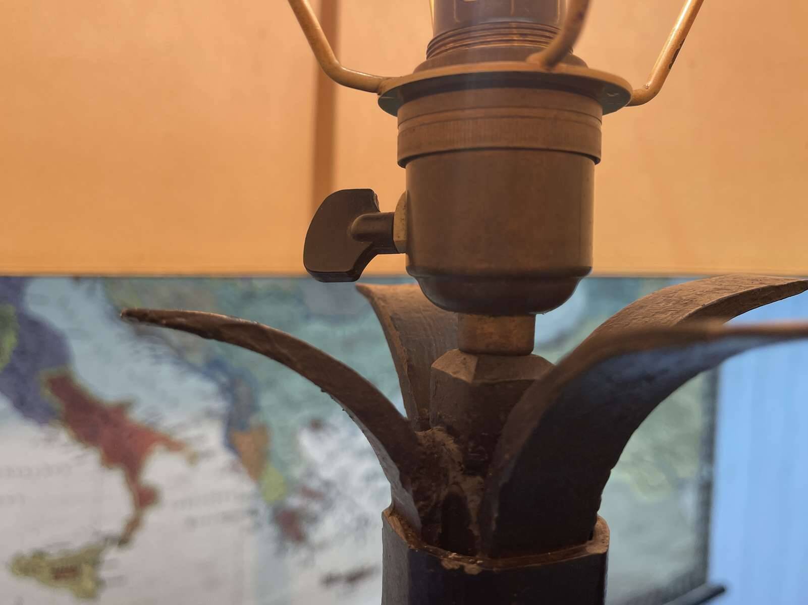 1930s wrought iron floor lamp