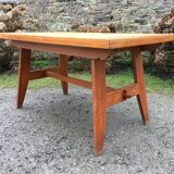 Vintage table René Gabriel in beech period reconstruction