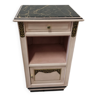 Art Deco bedside table Pink, black & gold