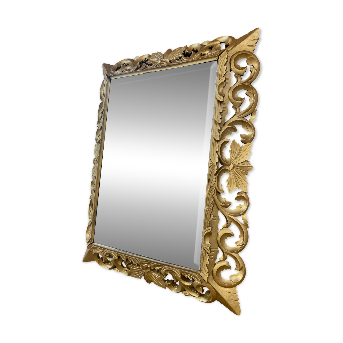 Miroir En Bois Doré, XIXème Siècle, 80cm x 100cm