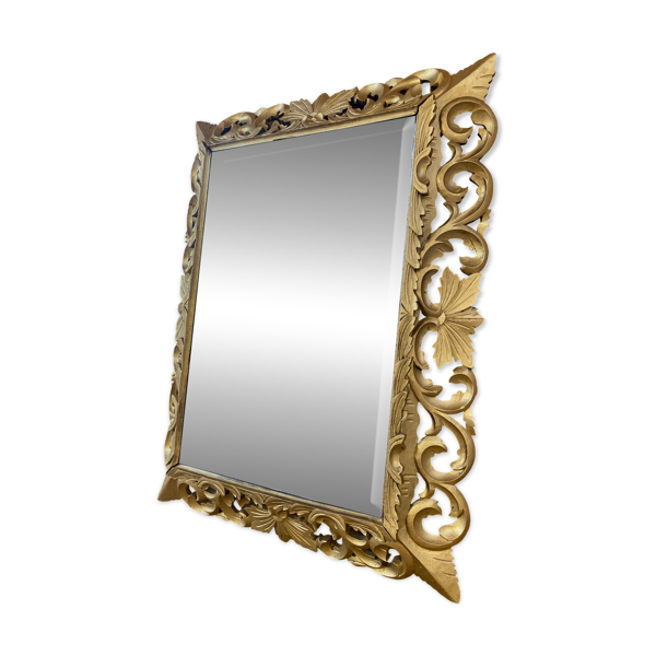 Miroir En Bois Doré, XIXème Siècle, 80cm x 100cm
