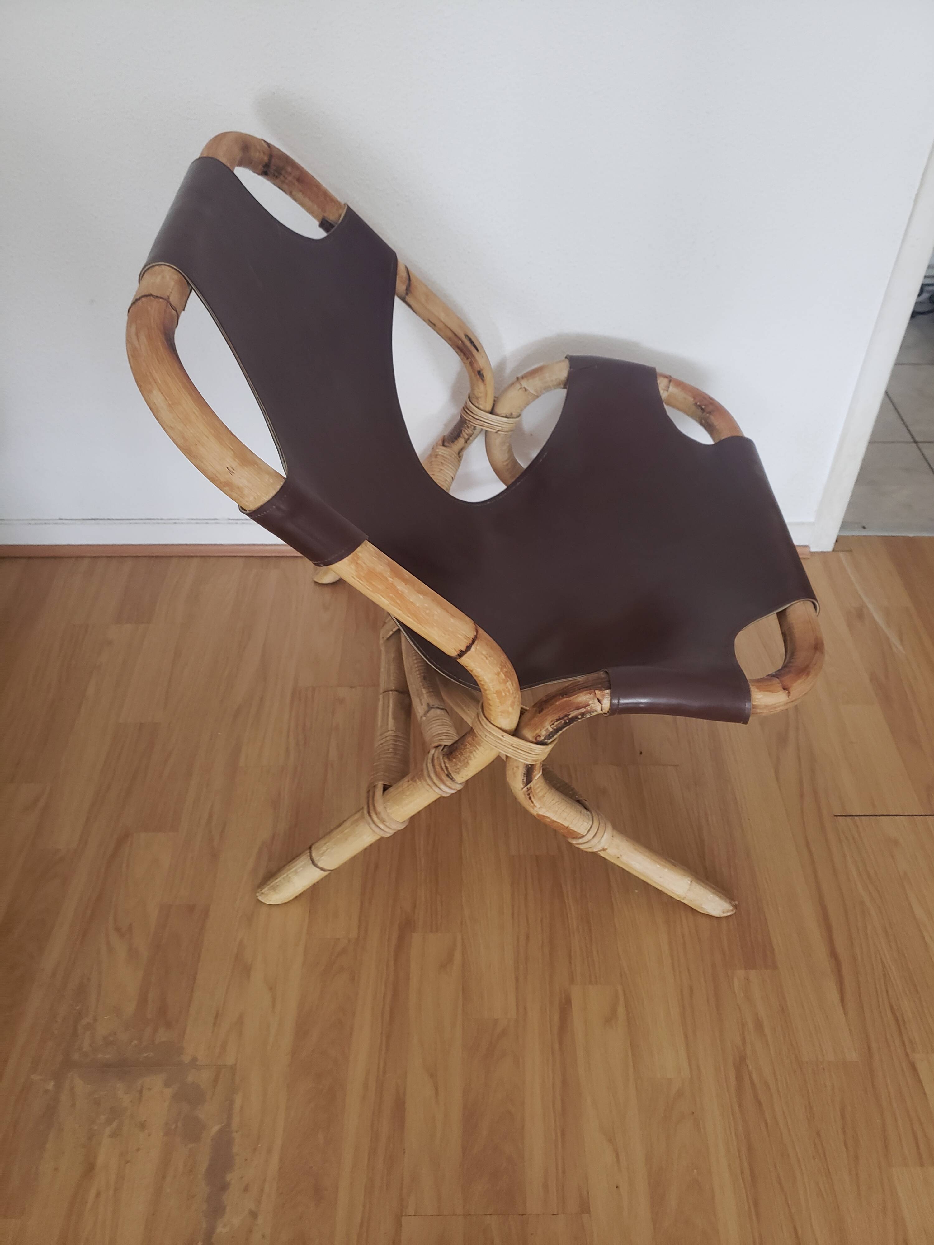 Rohe Noordworld 60s bamboo leather armchair