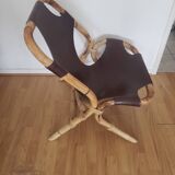 Rohe Noordworld 60s bamboo leather armchair