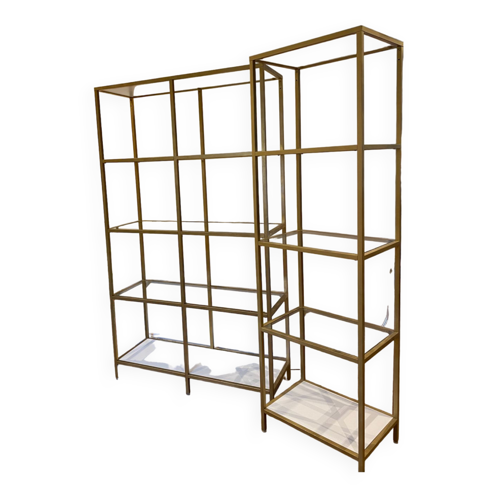 Set of 2 glass shelves