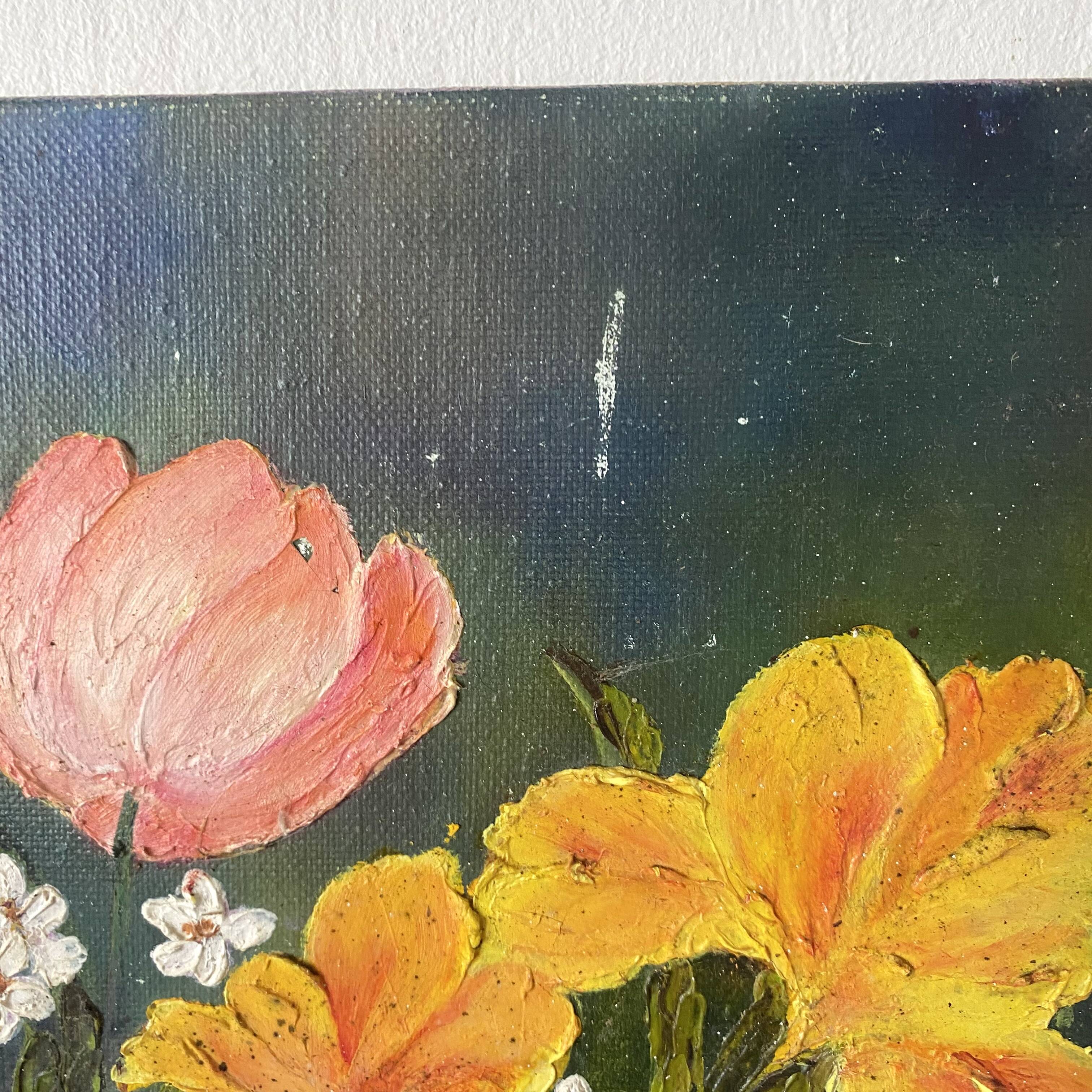 Bouquet painting oil on canvas 38X38