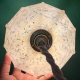 Vintage Art Deco glass pendant light in yellow from Clichy.