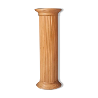 Pied de stalle colonne en rotin pencil reed années 1970
