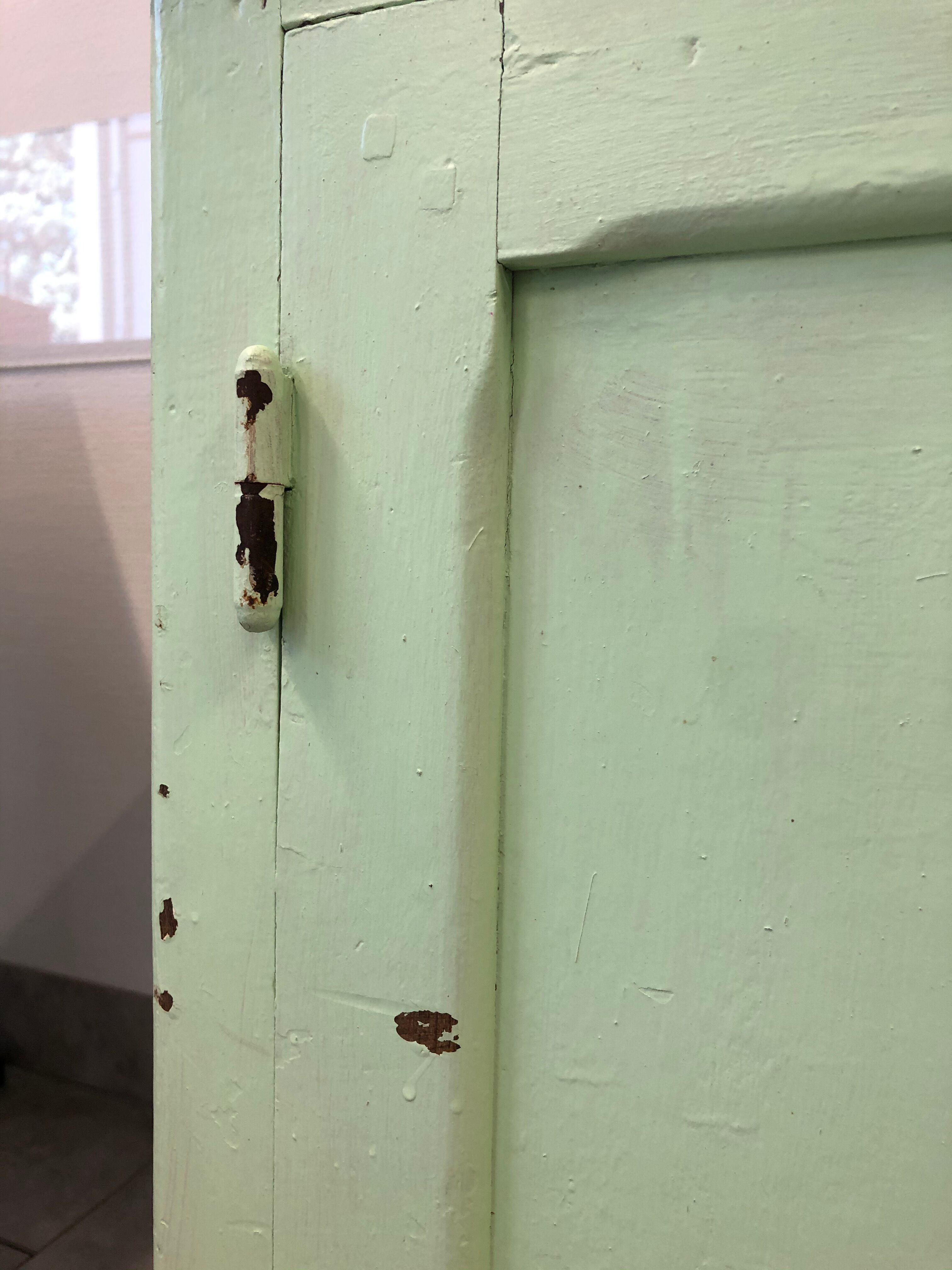 Low green patinated furniture