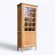 Parisian glass-fronted wardrobe, raw wood, 1960.