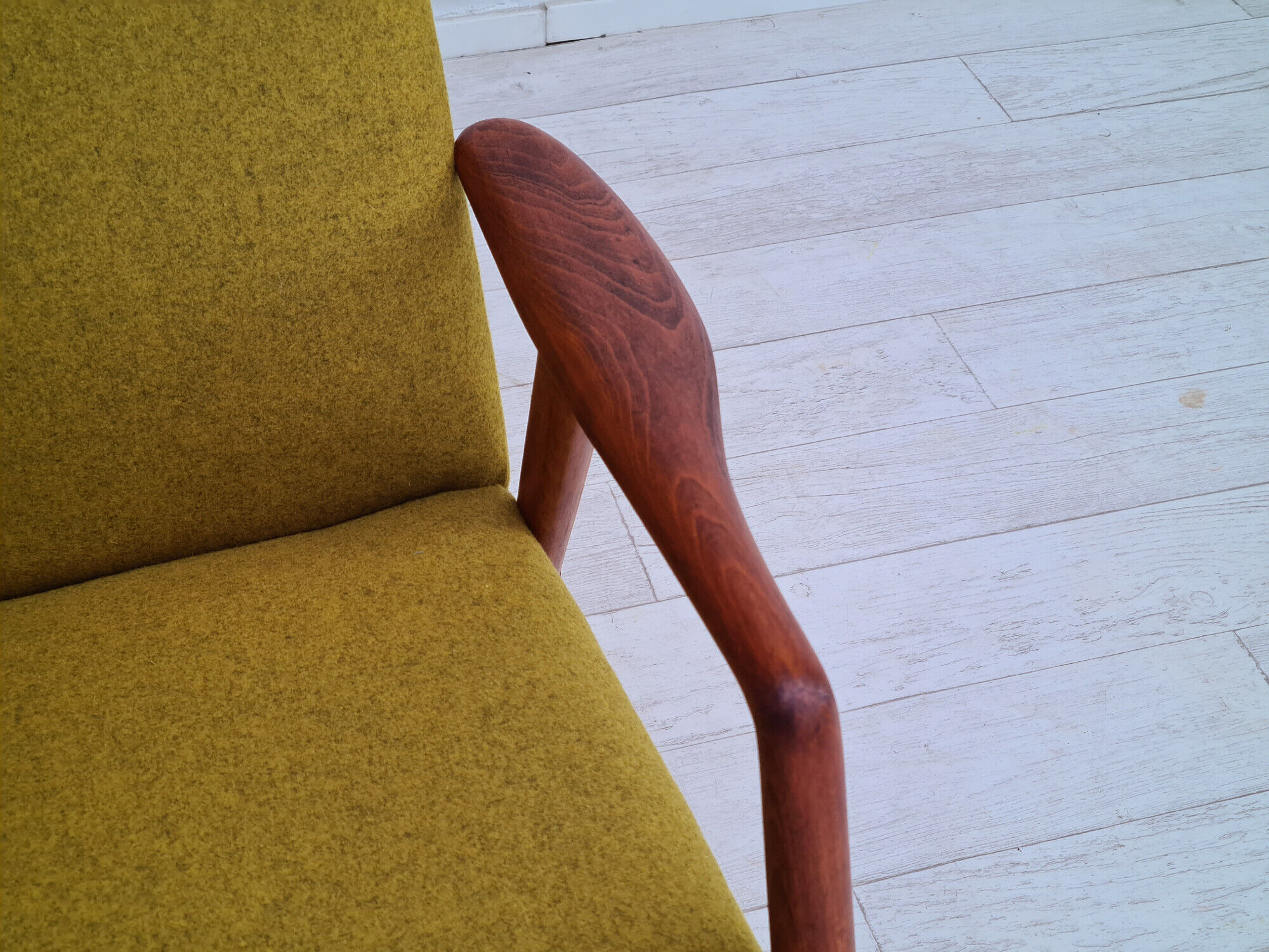 Alf Svensson, 60s, armchair model Kontur, completely restored, furniture wool