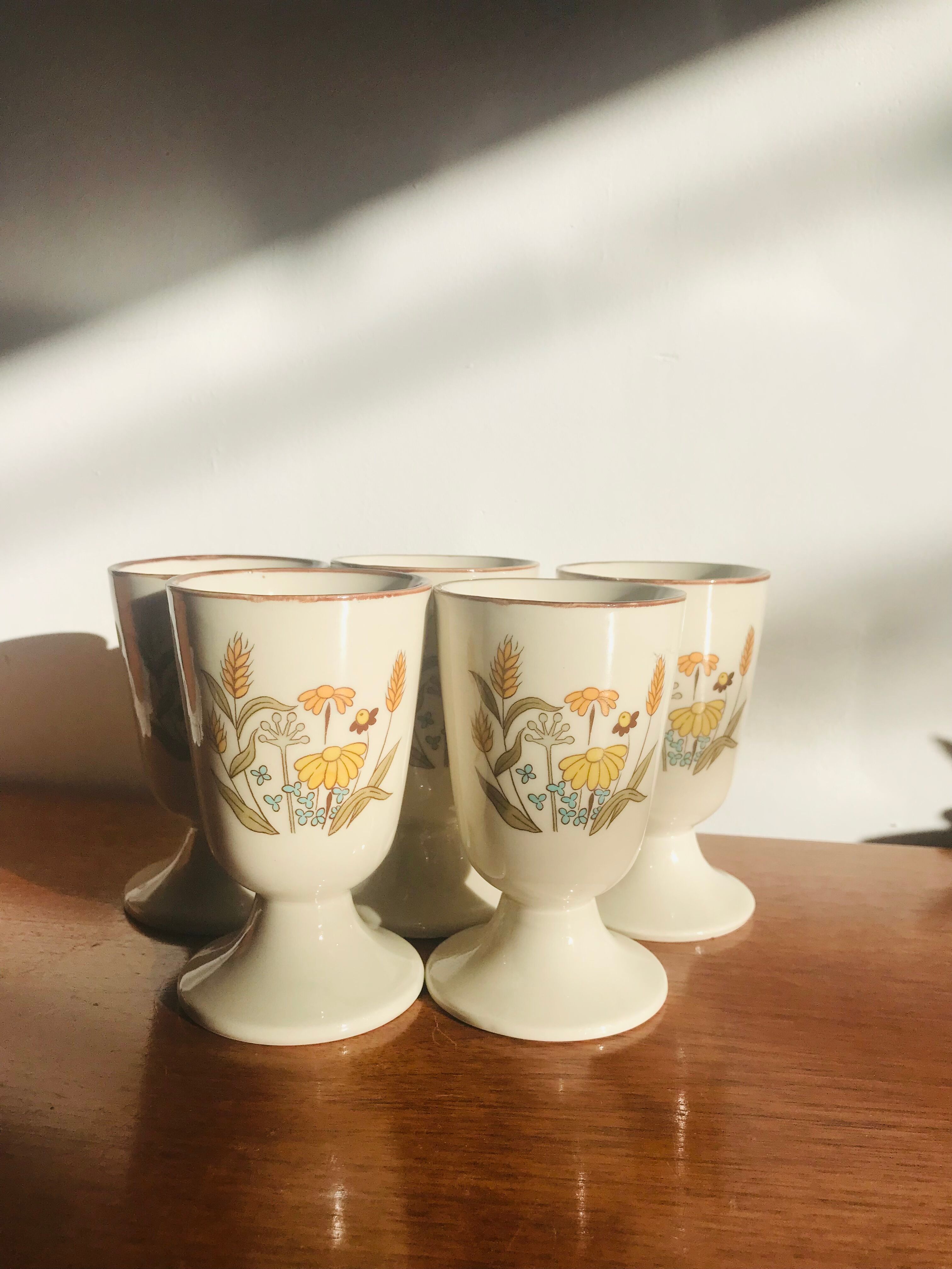 Set of 6 mazagrans in stoneware - coffee cups