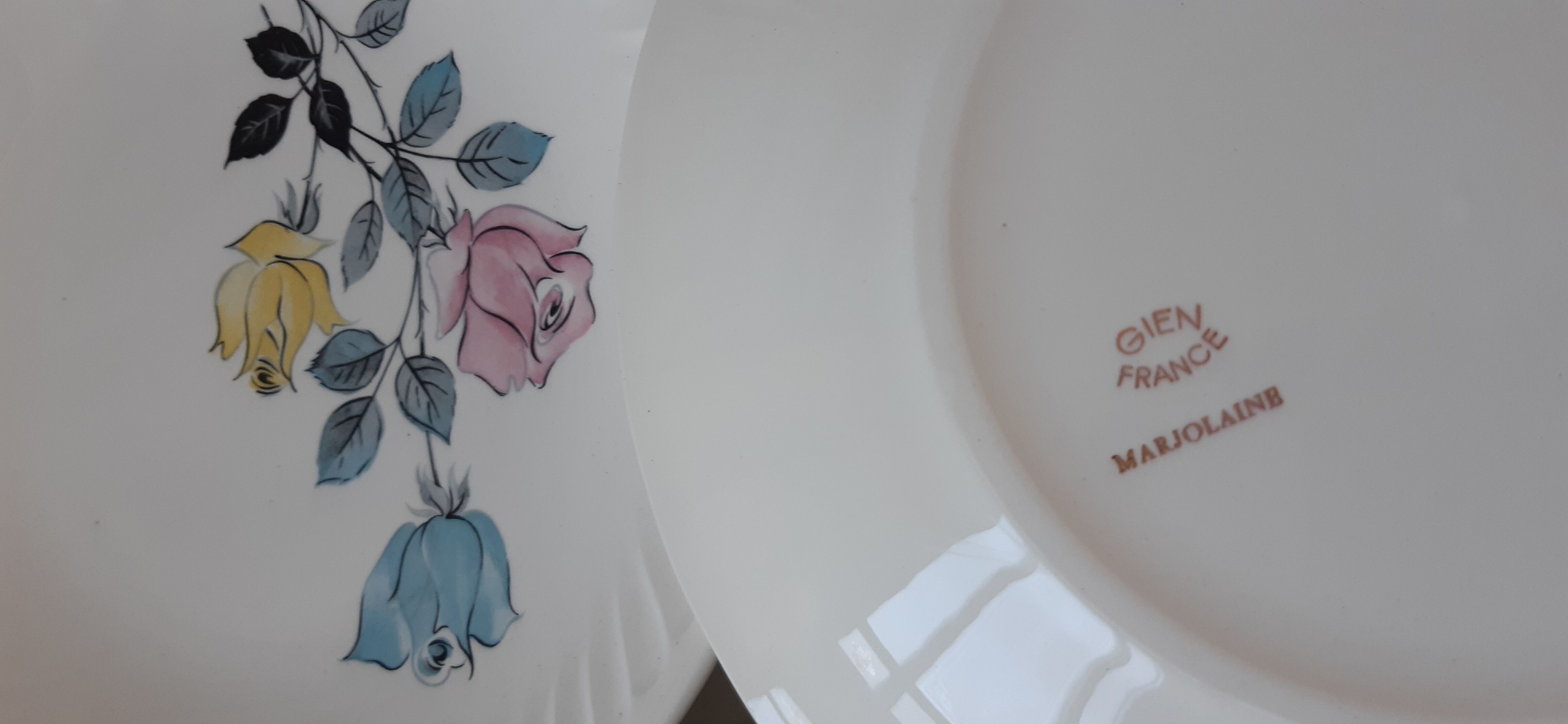 Set of 6 flat plates Gien model Marjolaine