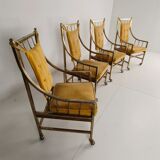 Unique set of mid-century style dining and lounge chairs – gilded, made between 1940-1948 by Flanders Industries Inc, Fort Smith, Arkansas