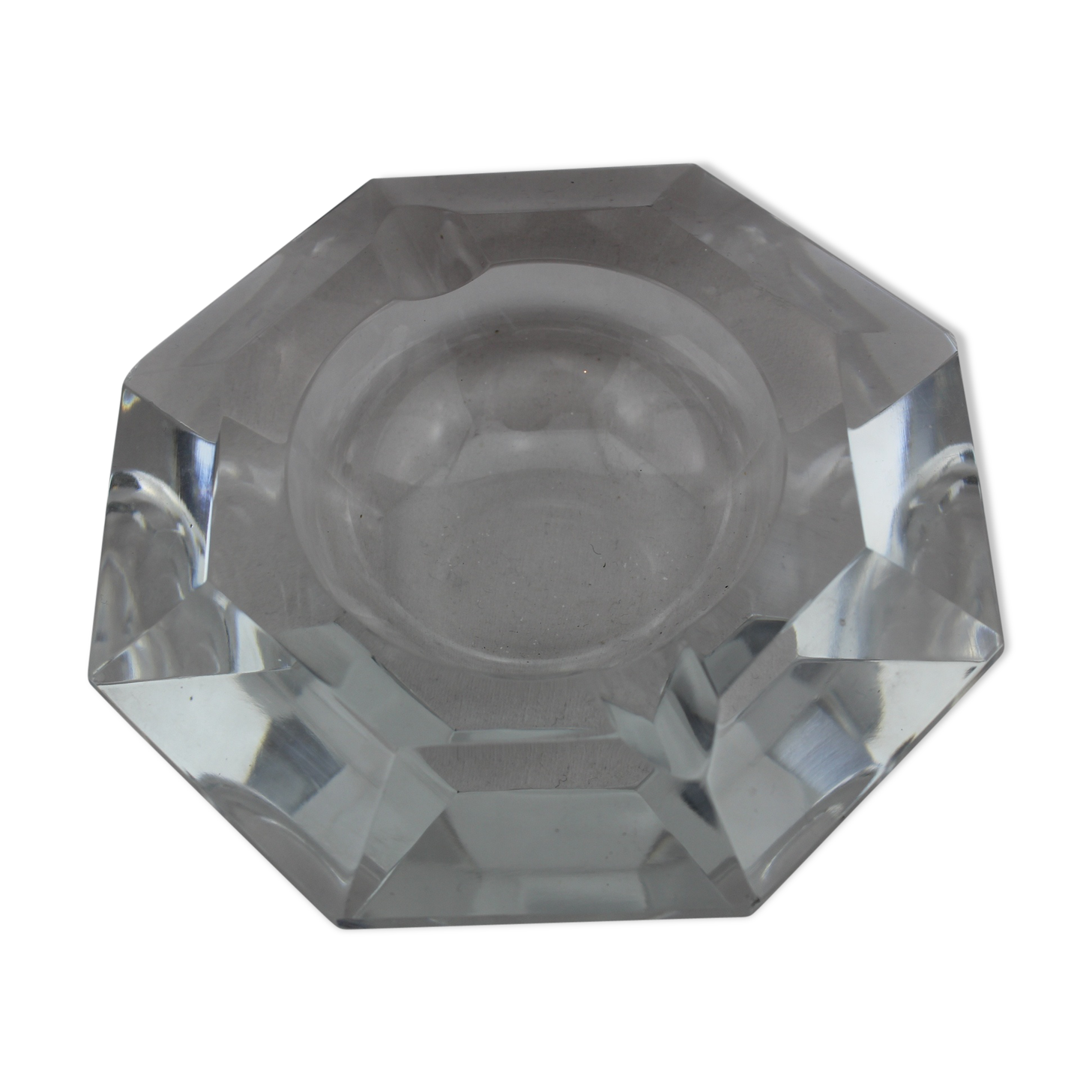 Octagonal ashtray in Crystal Val Saint Lambert