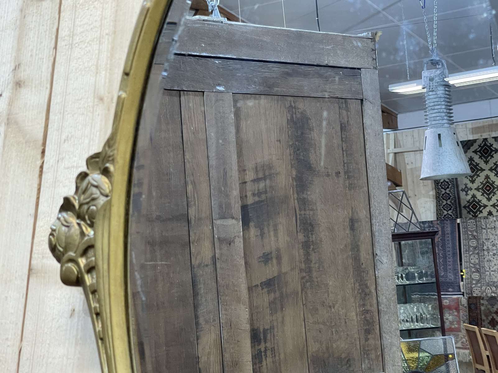 Oval Art Deco mirror from the 1930s - 73x60cm