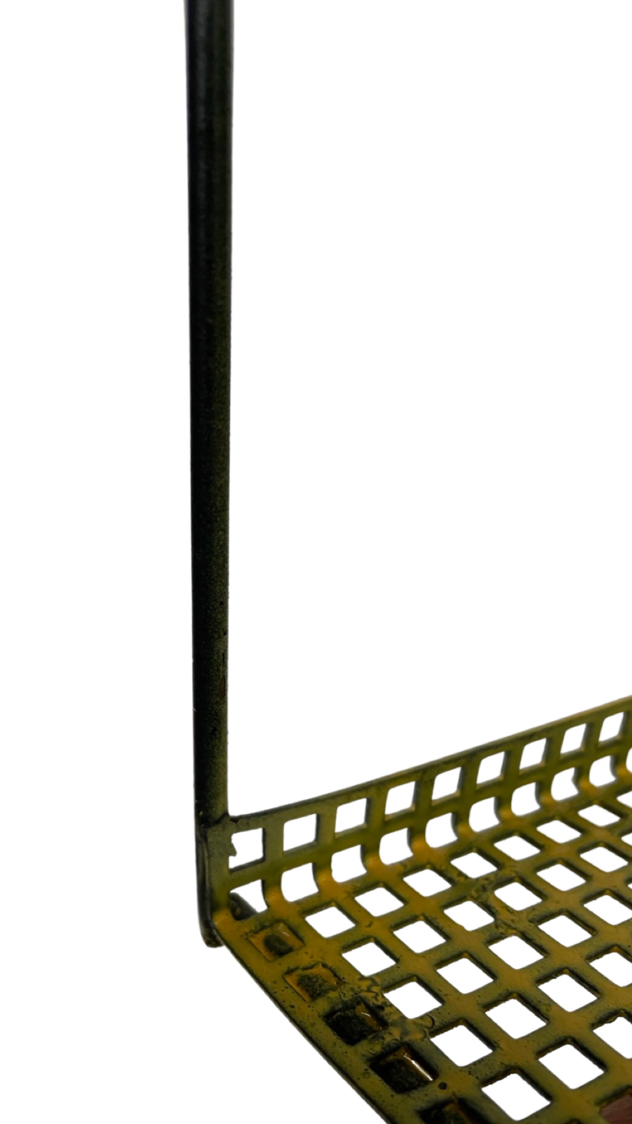 Vintage Wall shelf Pilastro perforated yellow wall unit 1960