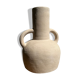 Handmade terracotta vase painted in beige with double handles h:32 d:25