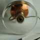 Vintage globe lamp in glass, copper, and brass.