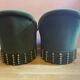 Pair of toad armchairs, duck green