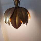 Flower ceiling light in gilded metal