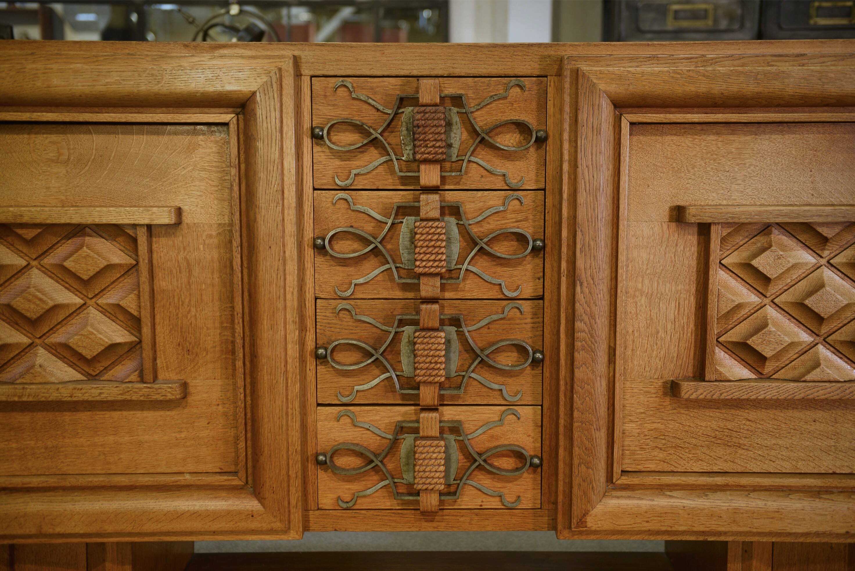 Oak buffet by Charles Dudouyt 1940s