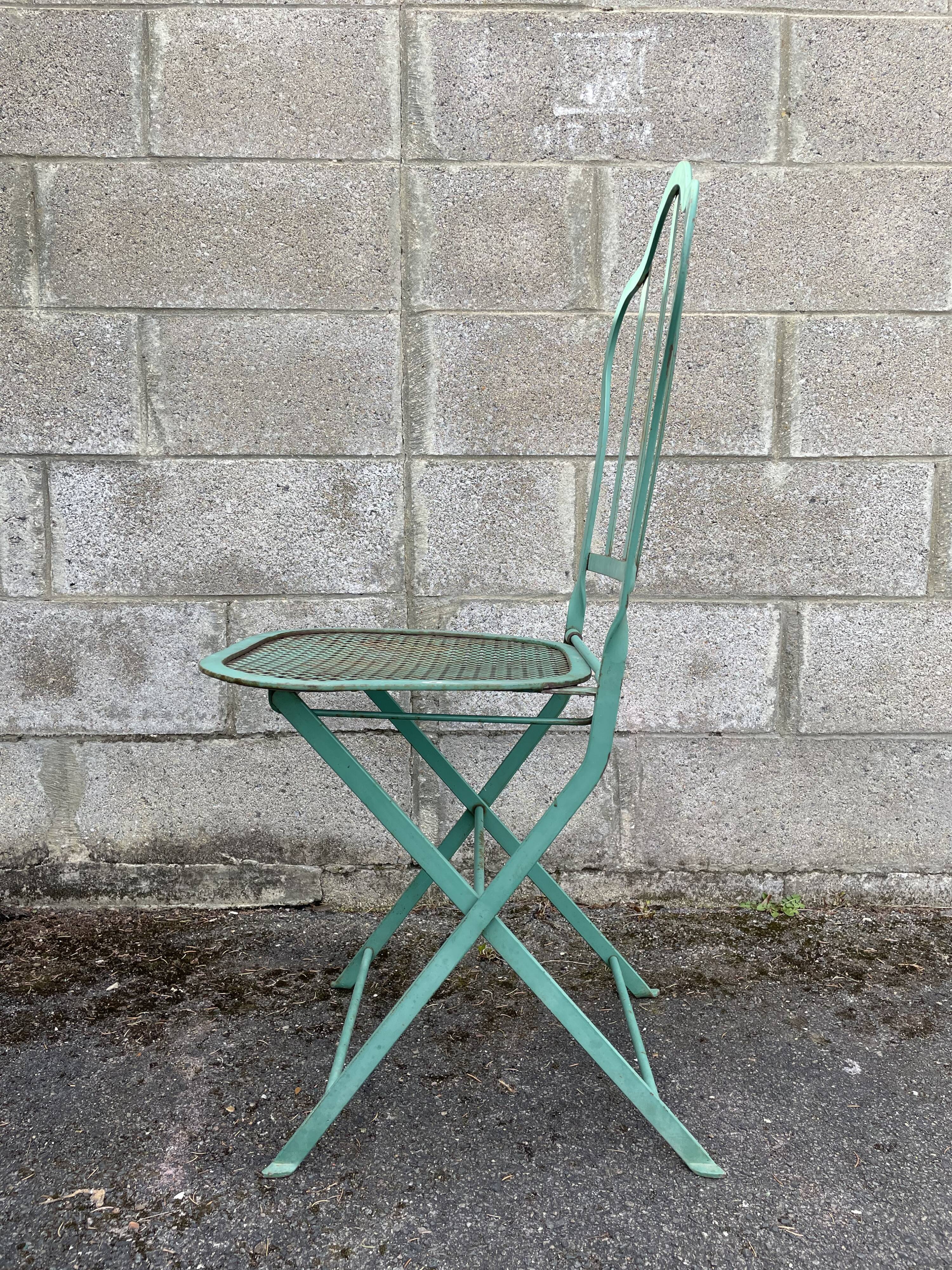 Set of 2 folding garden chairs XIXth