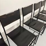 6 chaises en cuir « 101 » design italien Belotti Alias 1980 vintage