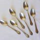 6 vintage teaspoons in silver metal punched 2106149