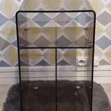 Michel Dumas smoked Plexiglas rolling table.