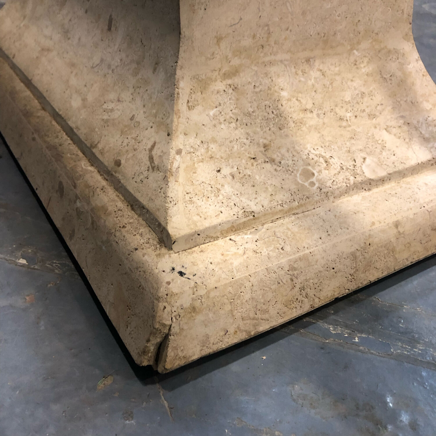 Iron and glass console, antique patina