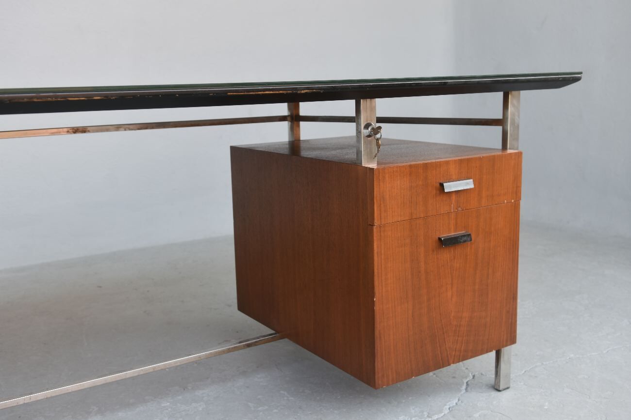 Desk rosewood and chrome 1960s
