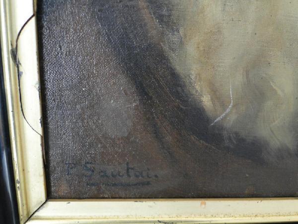 Portrait de veillard moine par paul emile sautai sur carton