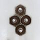 Set of 8 brown ceramic wall lamps, 1970s