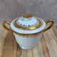 Antique sugar bowl in Limoges porcelain – elegant gold decoration