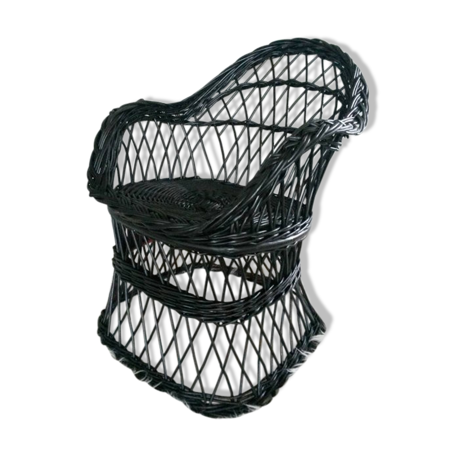 Child black rattan chair