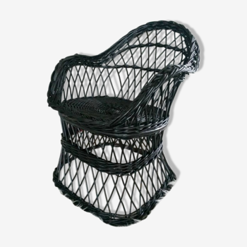 Child black rattan chair