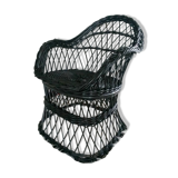 Fauteuil enfant en rotin noir