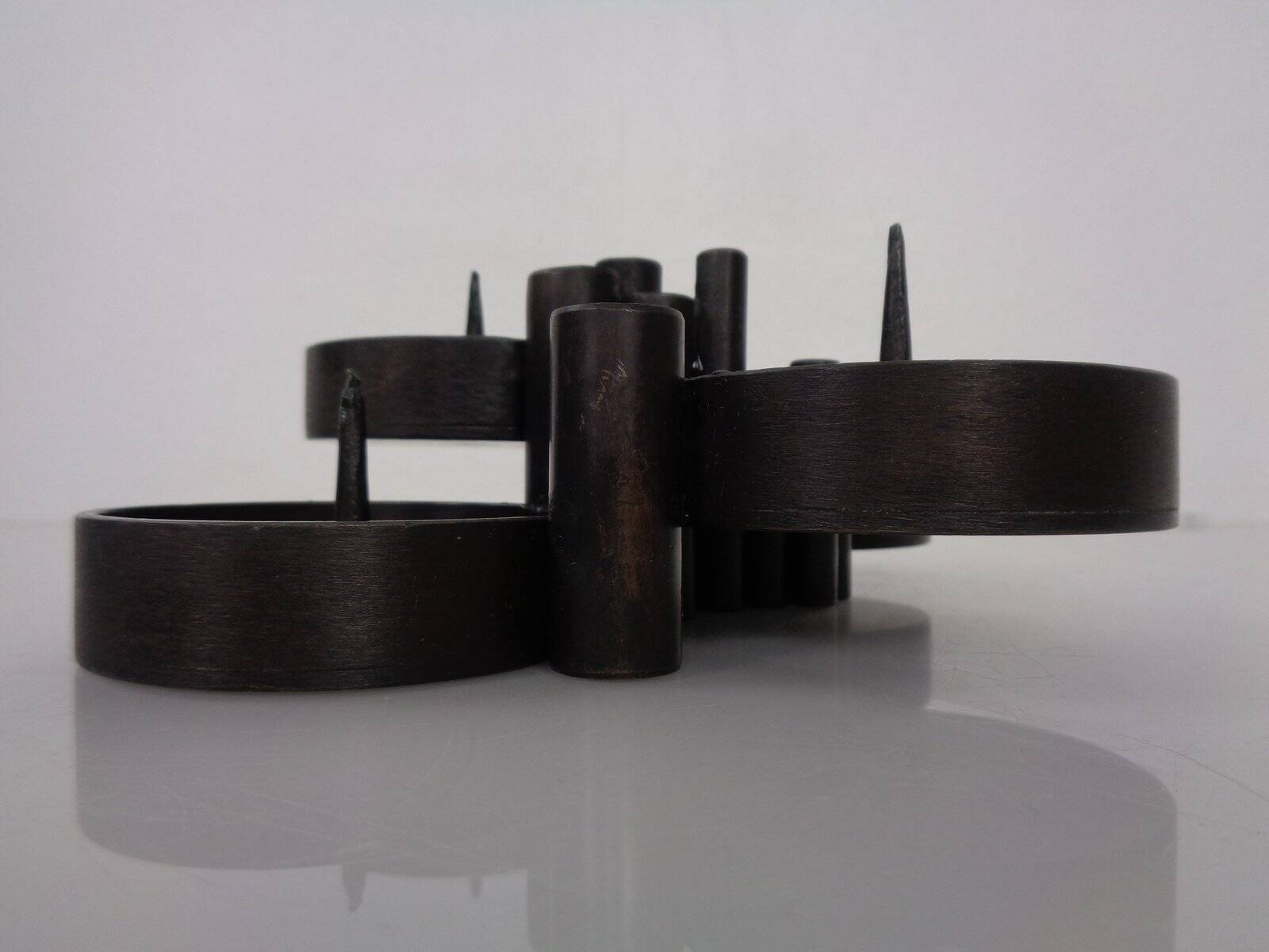 Brutalist Bronze Candleholder by Manfred Bergmeister for Ebersberg, Germany, 1960s