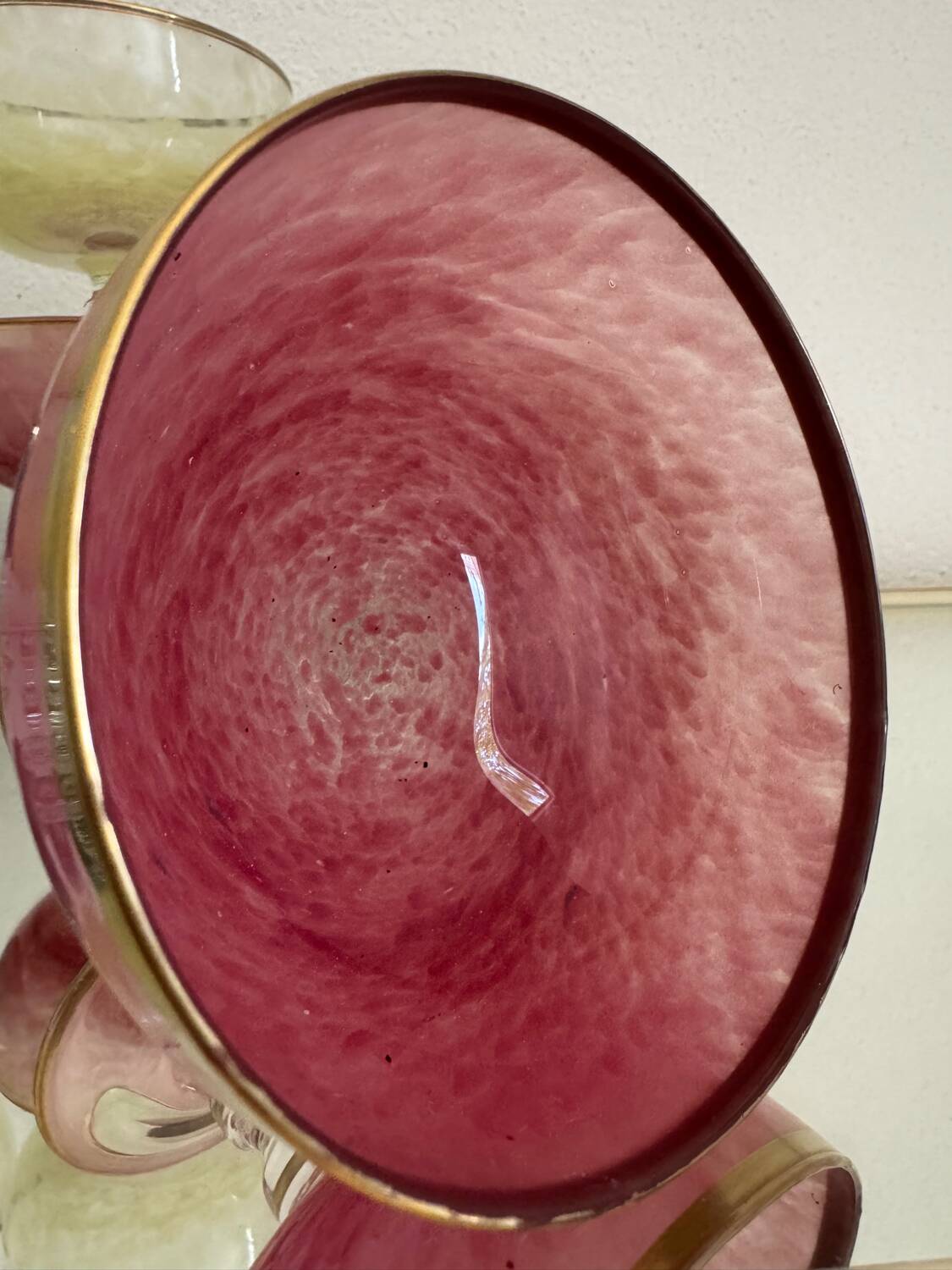 Multi-colored Venetian crystal ice cream cups