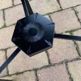 Hand painted black hexagon shaped occasional table.