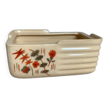 Art Deco planter with stencilled flower motif