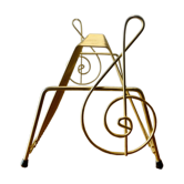Vintage record holder in gold metal - for 50 vinyls