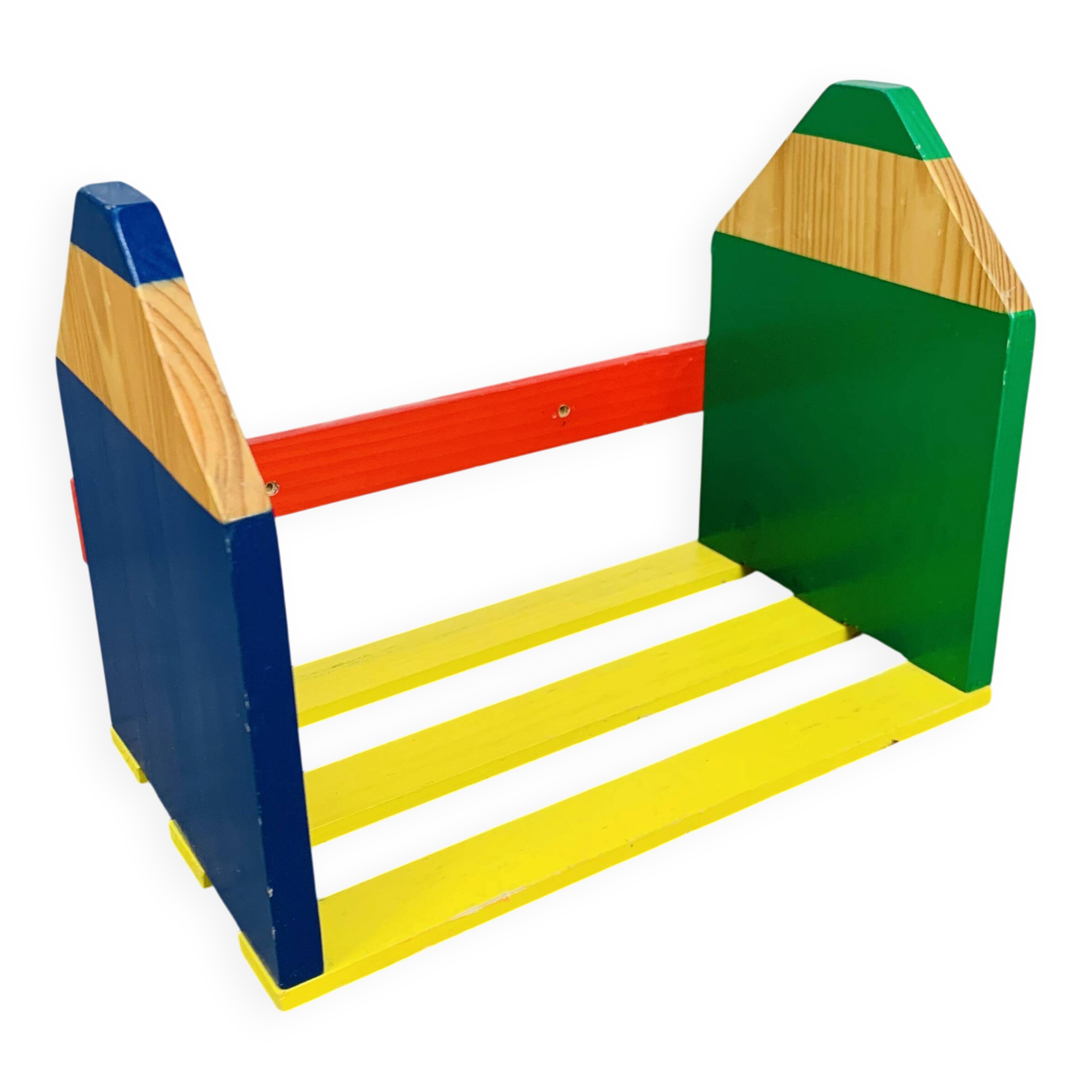 Wall-mounted pencil shelf for children, Pierre Sala style.