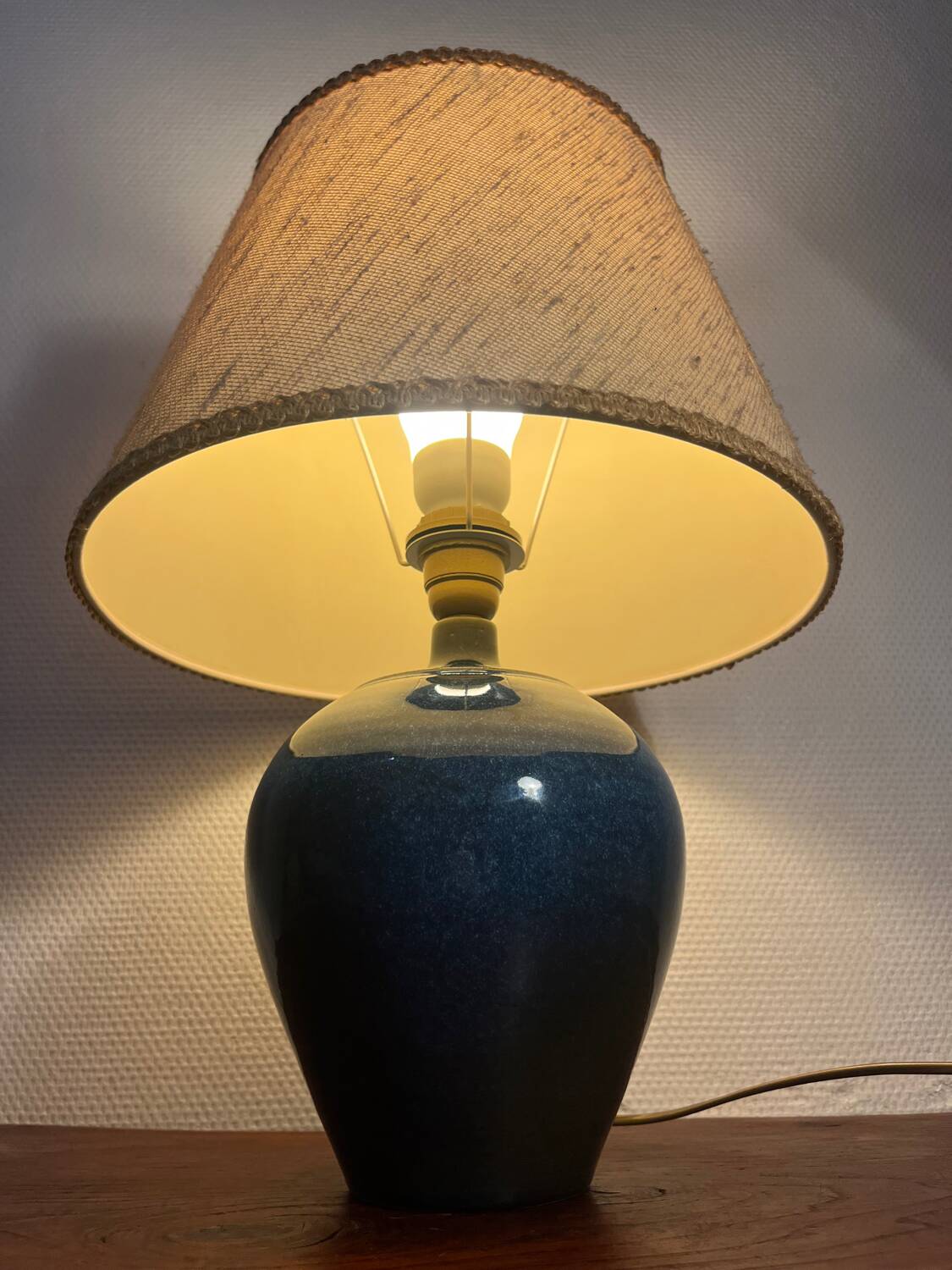 Lampe à poser en céramique craquelée année 70