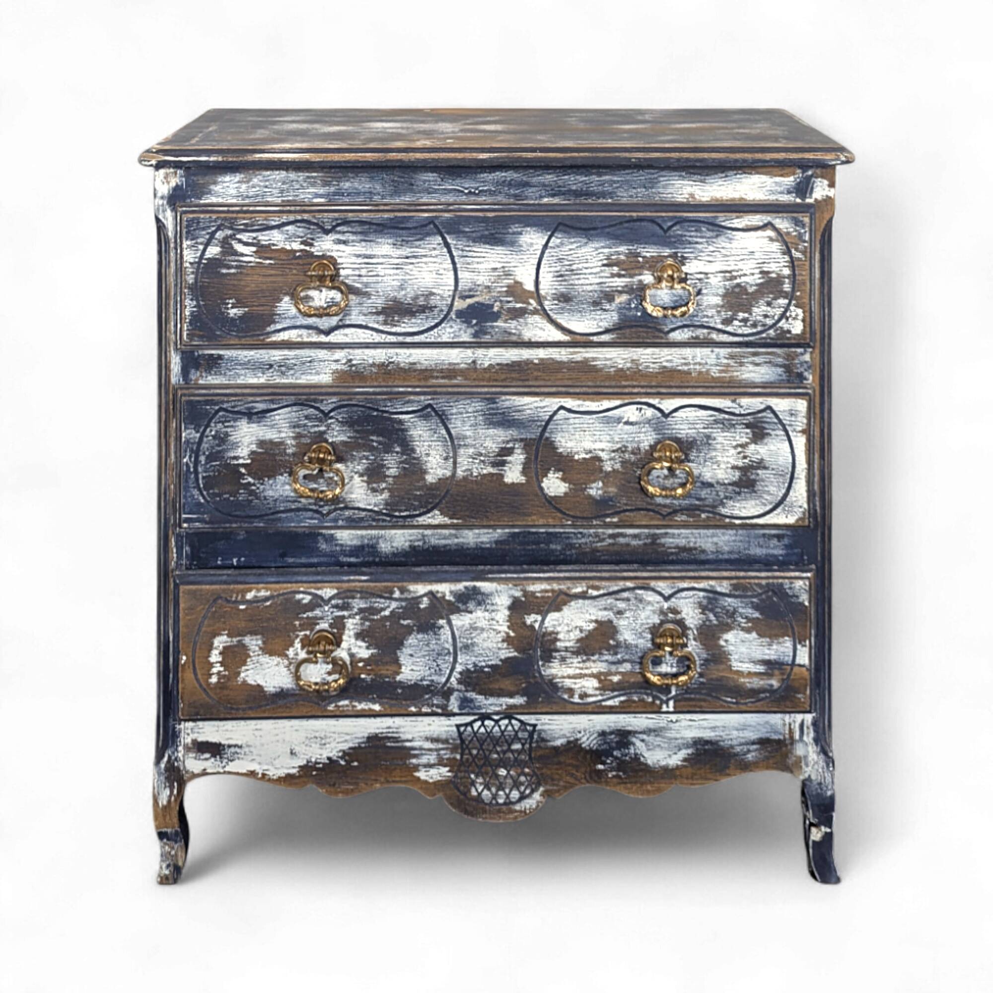 Louis XV style patinated chest of drawers
