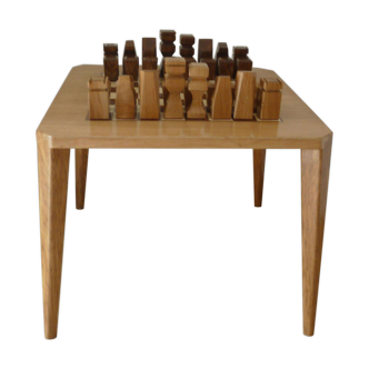 Table basse Art déco avec échiquier