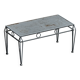Metal coffee table in French garden style, mid-century modern, with perforated top, 1950s.